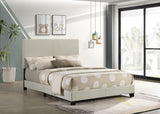 Dorian Fabric Upholstered Full Panel Bed Cream | Beige | Cream | 300852F