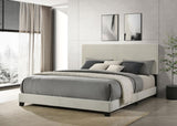 Dorian Fabric Upholstered Eastern King Panel Bed Cream | Ivory | Cream | 300852KE