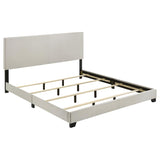 Dorian Fabric Upholstered Eastern King Panel Bed Cream | Beige | Cream | 300852KE