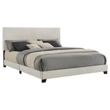 Dorian Fabric Upholstered Eastern King Panel Bed Cream | Beige | Cream | 300852KE