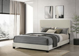 Dorian Fabric Upholstered Queen Panel Bed Cream | Ivory | Cream | 300852Q