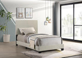 Dorian Fabric Upholstered Twin Panel Bed Cream | Twin | Ivory | Cream | 300852T