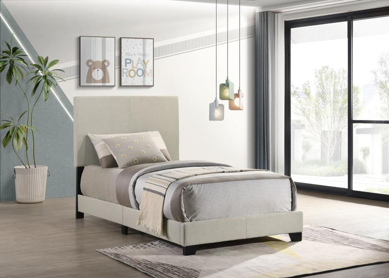 Dorian Fabric Upholstered Panel Bed Cream