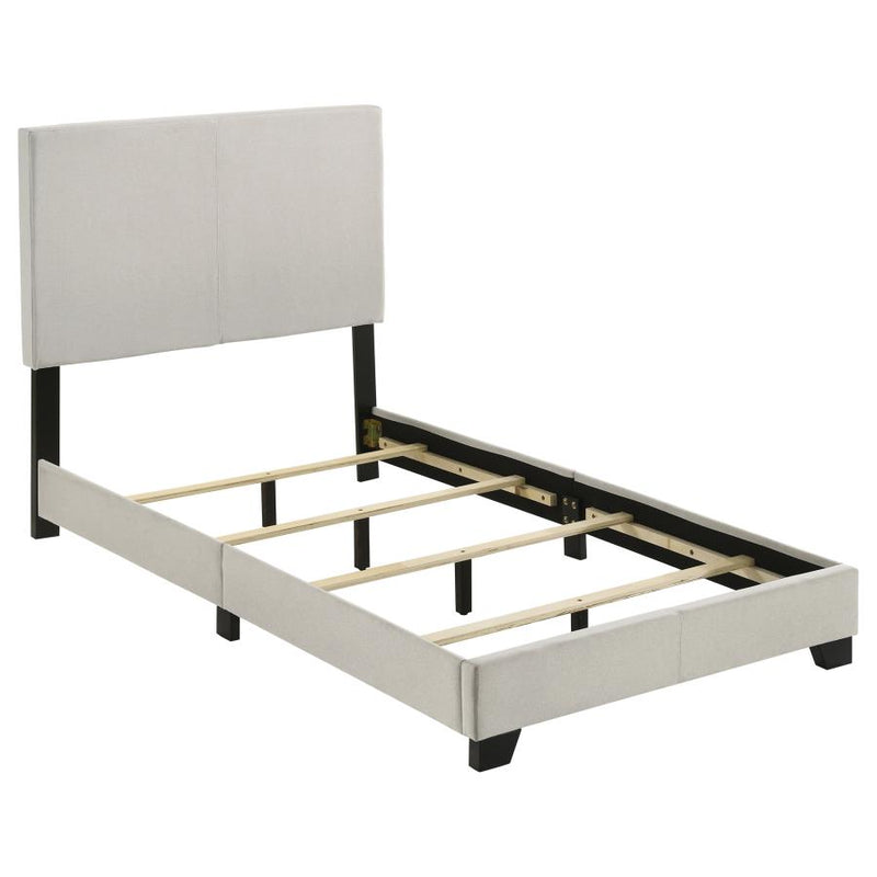 Dorian Fabric Upholstered Panel Bed Cream