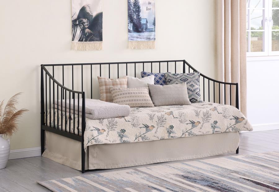 Newbury Metal Twin Daybed Bed Frame Matte Black | Twin | Black | Matte Black | 301056