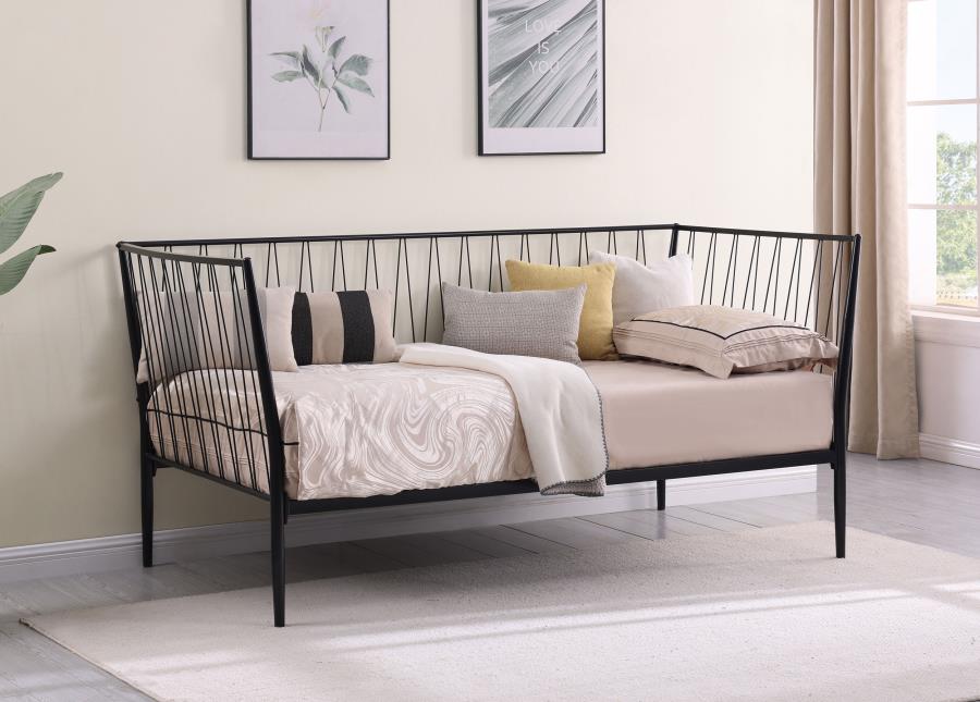 Richland Metal Twin Daybed Bed Frame Matte Black | King | Black | Matte Black | 301057
