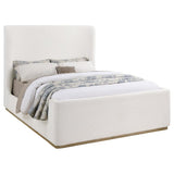 Nala Queen Bouclé Upholstered Platform Bed Cream | Queen | Ivory | Cream | 302046Q