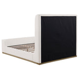 Nala Queen Bouclé Upholstered Platform Bed Cream | Queen | Ivory | Cream | 302046Q