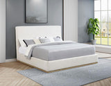 Knox Eastern King Bouclé Upholstered Platform Bed Cream | Ivory | Cream | 302053KE