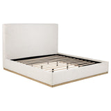 Knox Eastern King Bouclé Upholstered Platform Bed Cream | Ivory | Cream | 302053KE