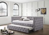 Mockern Upholstered Twin Daybed with Trundle Grey | Twin | Grey | 302161