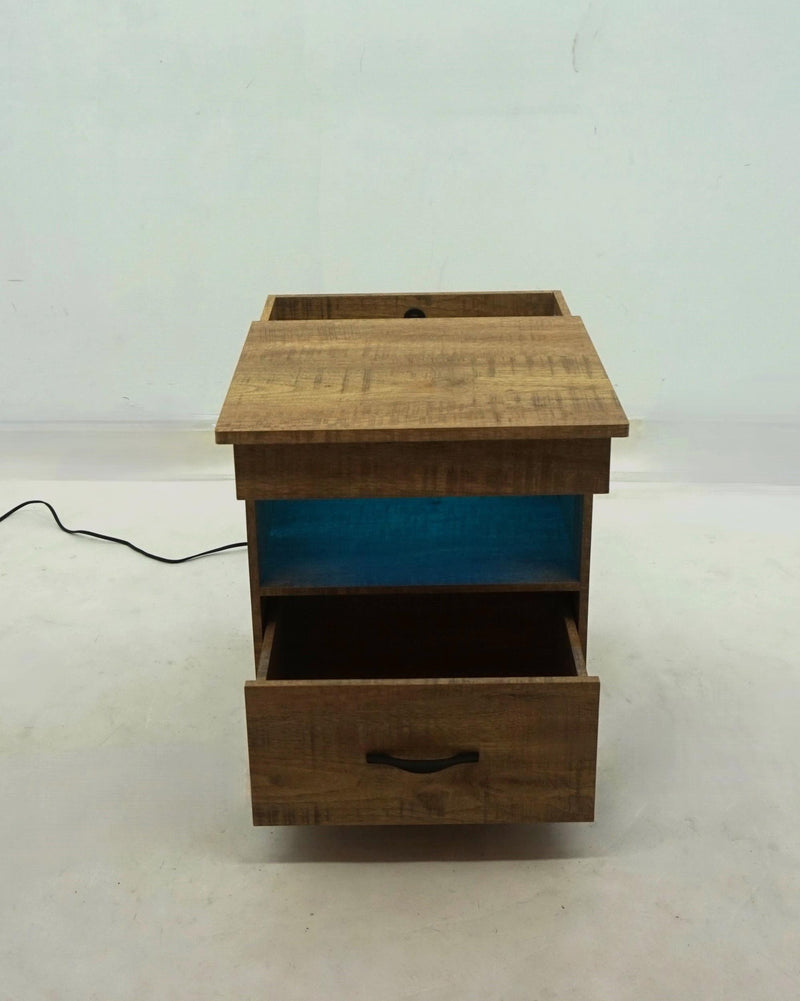 Fabre 1-drawer Extendable Top Nightstand Bedside Table Mango