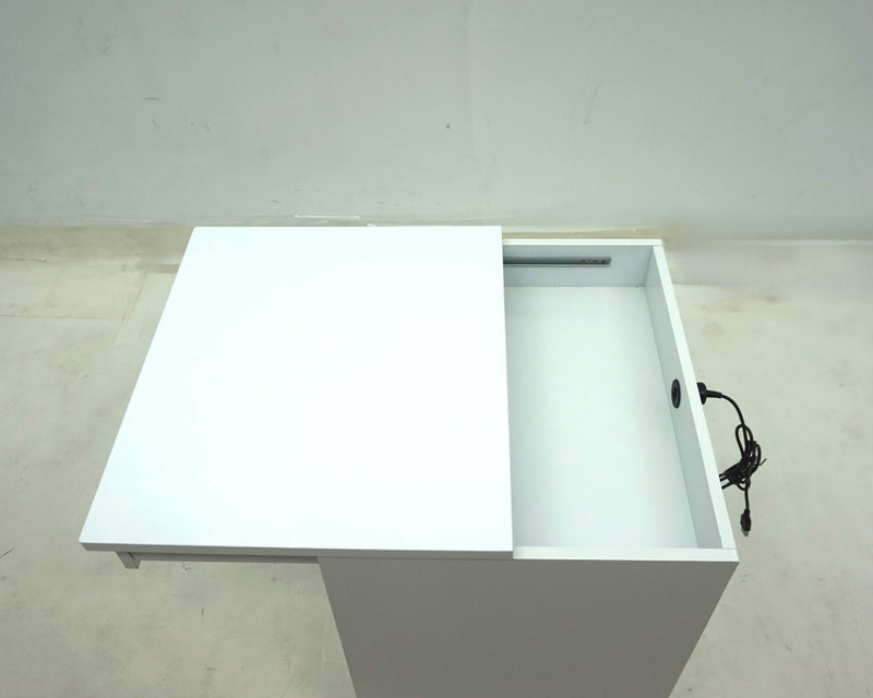 Fabre 1-drawer Extendable Top Nightstand Bedside Table White High Gloss