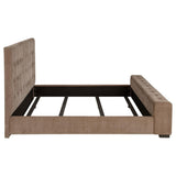 Senna Upholstered Queen Audio Flame Visualizer Bed Brown | King | Brown | 305811Q