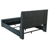 Preston Upholstered Eastern King Audio Flame Visualizer Bed Dark Blue | Blue | Dark Blue | 305821KE