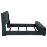 Preston Upholstered California King Audio Flame Visualizer Bed Dark Blue | Blue | Dark Blue | 305821KW
