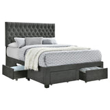 Soledad Upholstered Full Storage Panel Bed Grey | Full | Grey | 305877F