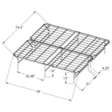 Mabel Metal Eastern King Mattress Support Platform Bed Black | Black | 305957KE