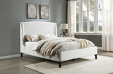 Mosby Upholstered Wingback Bed Snow