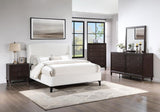 Mosby Upholstered Eastern King Wingback Bed Snow | White | Snow | 306020KE