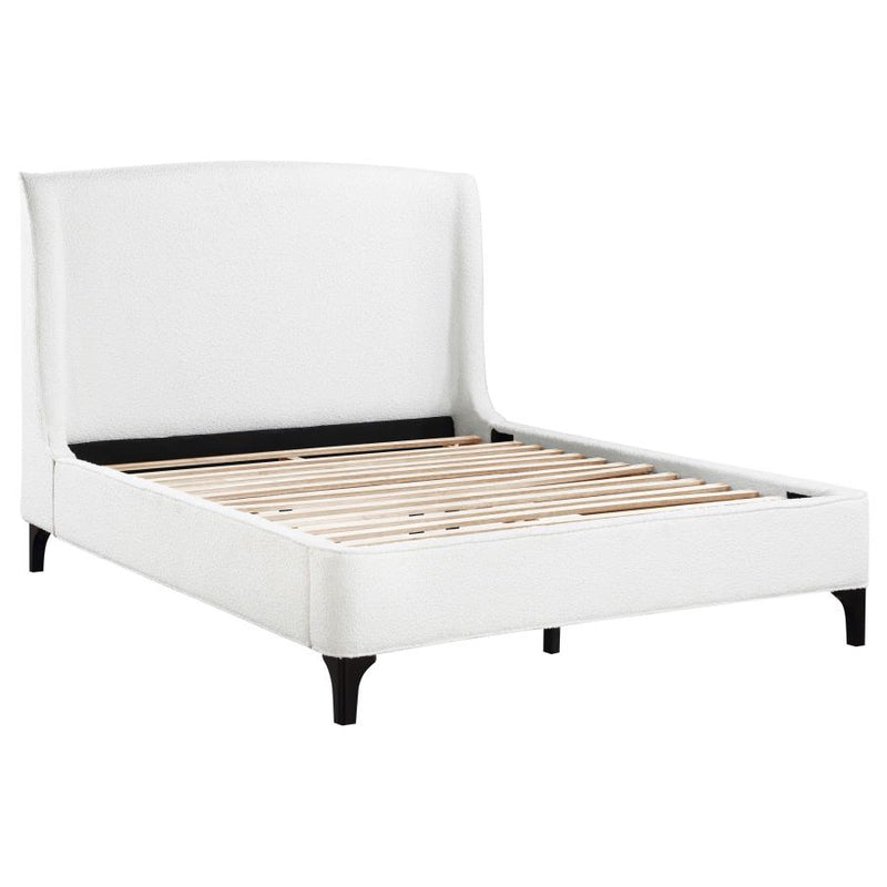 Mosby Upholstered Wingback Bed Snow