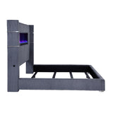 Tisdall Upholstered Eastern King Flame Visualizer Bed Grey | Grey | 306030KE