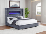 Tisdall Upholstered Flame Visualizer Bed Grey