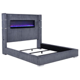 Tisdall Upholstered Cal King Flame Visualizer Bed Grey | Grey | 306030KW