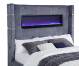 Tisdall Upholstered Cal King Flame Visualizer Bed Grey | Grey | 306030KW