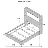 Tisdall Upholstered Cal King Flame Visualizer Bed Grey | Grey | 306030KW