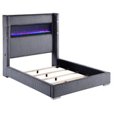 Tisdall Upholstered Queen Flame Visualizer Bed Grey | King | Grey | 306030Q