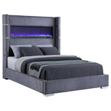 Tisdall Upholstered Queen Flame Visualizer Bed Grey | King | Grey | 306030Q