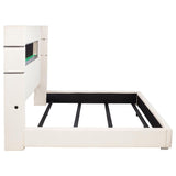 Tisdall Upholstered Eastern King Flame Visualizer Bed Cream | Ivory | Cream | 306032KE