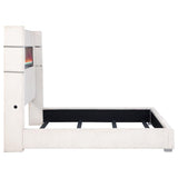 Tisdall Upholstered Cal King Flame Visualizer Bed Cream | Ivory | Cream | 306032KW
