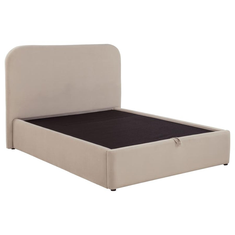 Anders Upholstered Storage Lift Platform Bed Beige