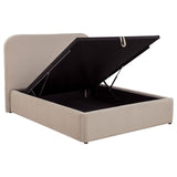 Anders Upholstered Full Storage Lift Platform Bed Beige | Full | Beige | 306037BEIF