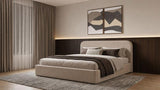 Anders Upholstered Eastern King Storage Lift Platform Bed Beige | Beige | 306037BEIKE