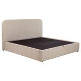 Anders Upholstered Eastern King Storage Lift Platform Bed Beige | Beige | 306037BEIKE