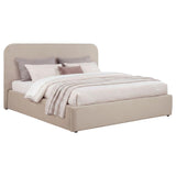 Anders Upholstered Eastern King Storage Lift Platform Bed Beige | Beige | 306037BEIKE