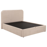 Anders Upholstered Queen Storage Lift Platform Bed Beige | Beige | 306037BEIQ