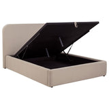 Anders Upholstered Queen Storage Lift Platform Bed Beige | Beige | 306037BEIQ