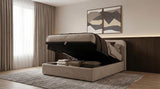 Anders Upholstered Queen Storage Lift Platform Bed Beige | Beige | 306037BEIQ