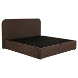 Anders Upholstered Eastern King Storage Lift Platform Bed Chocolate | Brown | Chocolate | 306037CHKE