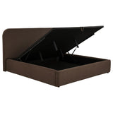 Anders Upholstered Eastern King Storage Lift Platform Bed Chocolate | Brown | Chocolate | 306037CHKE