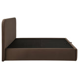 Anders Upholstered Eastern King Storage Lift Platform Bed Chocolate | Brown | Chocolate | 306037CHKE