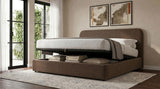Anders Upholstered Eastern King Storage Lift Platform Bed Chocolate | Brown | Chocolate | 306037CHKE