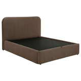 Anders Upholstered Queen Storage Lift Platform Bed Chocolate | Brown | Chocolate | 306037CHQ