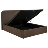 Anders Upholstered Queen Storage Lift Platform Bed Chocolate | Brown | Chocolate | 306037CHQ