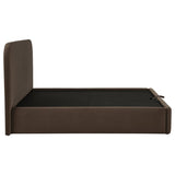 Anders Upholstered Queen Storage Lift Platform Bed Chocolate | Brown | Chocolate | 306037CHQ