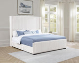 Natasha 65-inch Upholstered Eastern King Wingback Bed Cream | Ivory | Cream | 306051KE